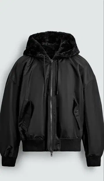 리버서블 인조 모피 봄버 자켓