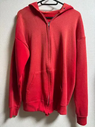 60s vintage zip 파커 페이드 레드