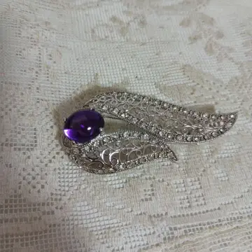 HD 자수정 컬러 브로치