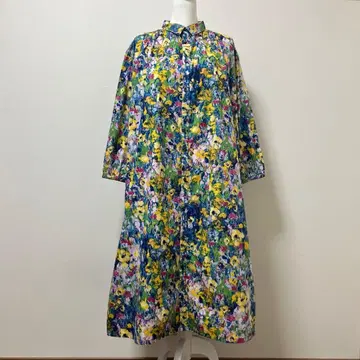 택 포함 ichi 이치 롱 원피스 꽃밭 회화풍 가을 긴팔 어른 멋짐