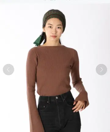 캘런솔로지 리브 보트넥 면 혼방 니트