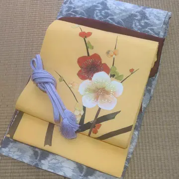 홍백 매화 패턴 나고야 오비 시오제