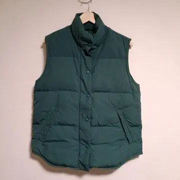 90s 에디 바우어 다운 베스트 화이트 택