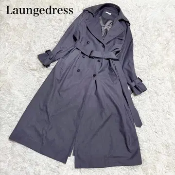 최근 모델 라운지 드레스 트렌치코트 롱 기장 그레이