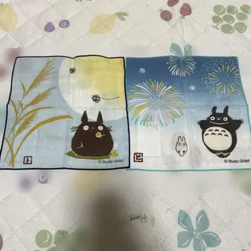 새상품 스튜디오 지브리 이웃집 토토로 거즈 타월 손수건 2장 세트