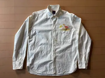 브루나보인 BRU NA BOINNE 꽃무늬 자수 화이트 셔츠