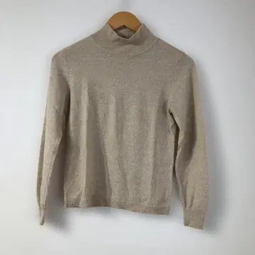 베이지 스웨터 하이넥 니트 터틀넥 울 성숙 캐주얼