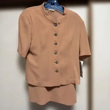 핑크 반팔 자켓 스커트 셋업