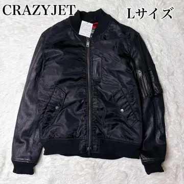 새상품급 CRAZYJET MA-1 가죽 플라이트 자켓 염소 절개
