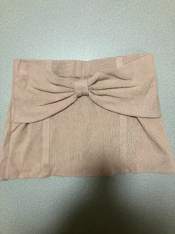 질스튜어트 리본 포함 핑크 베이지 마이크로 미니 스커트 사이즈 2