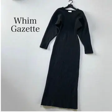 윔 가젯 돌먼 슬리브 리브 니트 원피스 프리 사이즈 카키