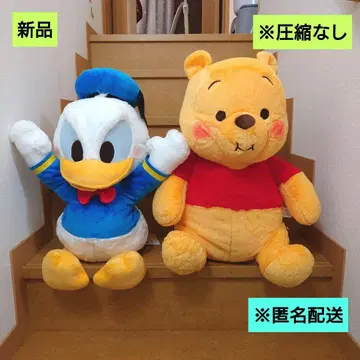 새상품 곰돌이 푸 도널드 덕 초초 BIG 봉제 인형 2체 익명 배송