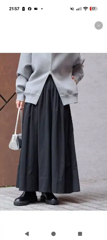 25AW 워셔블 러쉬 이지 플레어 스커트