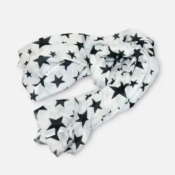 벡손더가드 별 패턴 스톨 실크 울 그레이 블랙 스타