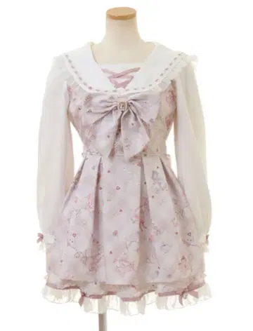 LIZLISA 베어 패턴 셋업 핑크