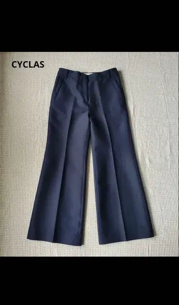 CYCLAS 코튼 실크 센터 프레스 팬츠 다크 네이비