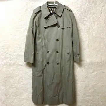 DAKS 닥스 그레이 더블 브레스트 트렌치코트 블록 패턴