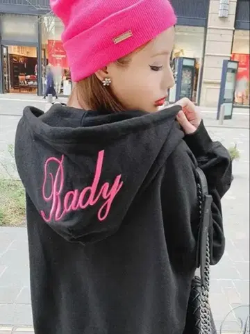 [ Rady ] 후디 셋업 / 블랙 x 핑크 (후드티만)