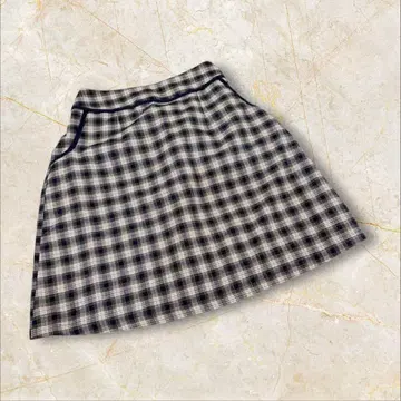 마제스틱 레곤 스커트 M 사이즈 허리밴딩 체크 네이비 미사용