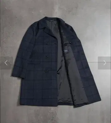 캐시미어 혼방 비버 글렌체크 발마칸 코트