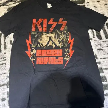 KISS Crazy Nights 티셔츠 블랙 L 사이즈 밴드 티셔츠