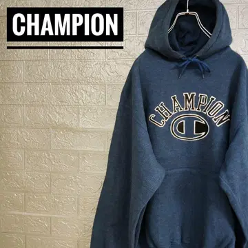 챔피온 Champion 빅 로고 구제 의류 후드 맨투맨 네이비 M 속기모