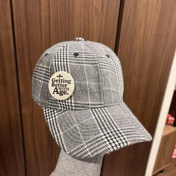 fti풍 체크 무늬 캡