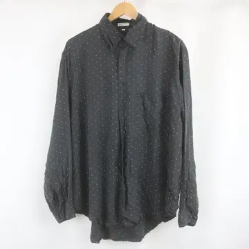 VINTAGE 도트 무늬 빅 실루엣 오버 사이즈 실크 셔츠 구제 의류