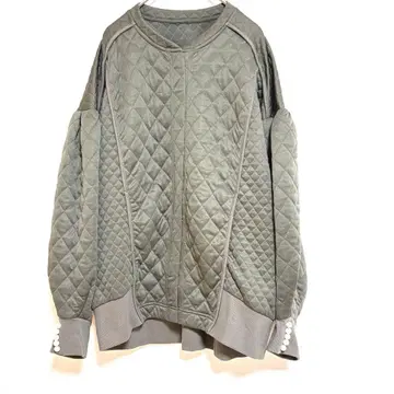 [아넬라럭스] 퀼팅 자켓 소매 펄 리브 겉옷 노카라