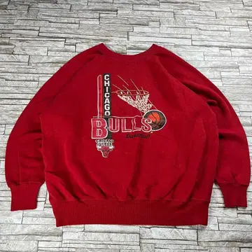 80s 맨투맨 NBA 시카고 불스 빅 로고 농구 레드 컬러