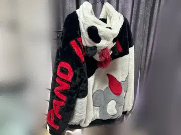 PANDIESTA 팬디에스타 별주 퍼 후드티 퍼 블루종