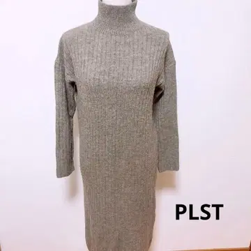PLST 플라스테 울 알파카 혼방 터틀 리브 니트 원피스 S 사이즈