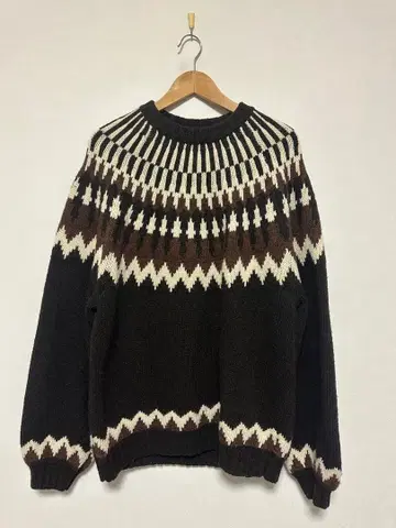 BEAMS 노르딕 무늬 니트 스웨터 L 사이즈