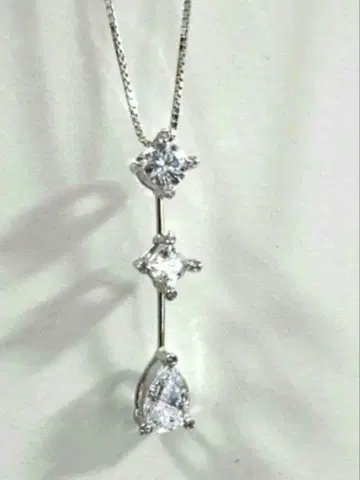 [컨디션 최상] 큐빅 지르코니아 다이아 3연 목걸이