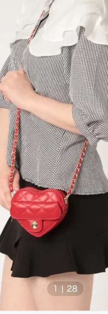 Ober Tashe 하트형 숄더백 빨간색