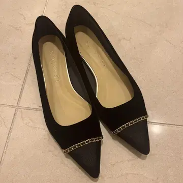 LETALON 벨로아 플랫슈즈 23.5cm 체인 루타론