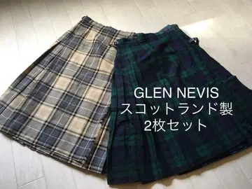 글렌 네비스 타탄 체크 스커트 2장 세트 스코틀랜드제