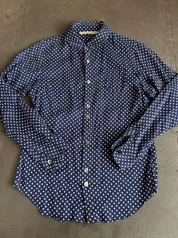 네이비 화이트 도트 긴팔 셔츠 사이즈 0