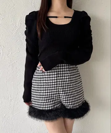 apres jour 참 포함 파워 숄더 니트