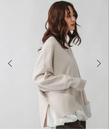 GLOBAL WORK 멜티 리브 V넥 풀오버