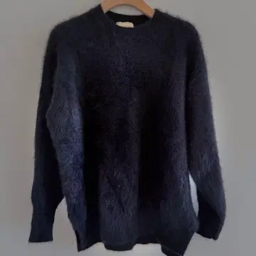 UNITED ARROWS 폭스 캐시미어 크루넥 니트 블랙