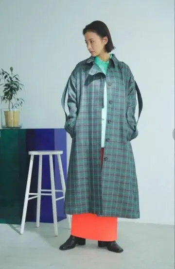 [ ROSE BUD ] 체크 무늬 롱 코트