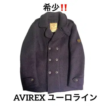 [ AVIREX ] 압축 니트 피 코트 네이비 M [ 이탈리아제 ]