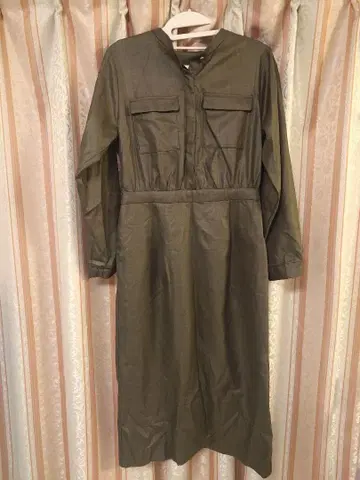 카키 원피스 긴팔 vis