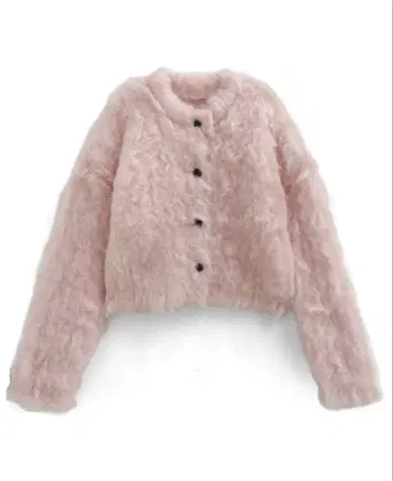 GRL 라운드넥 샤기 숏 기장 가디건