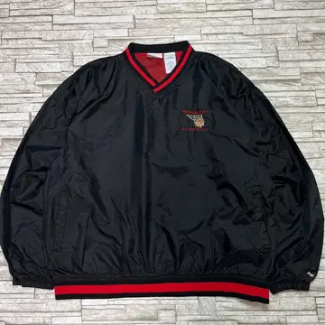 90s Rawlings 나일론 풀오버 팀 로고 자수 블랙