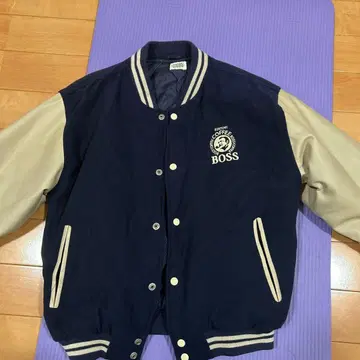 SUNTORY 바시티 자켓 네이비/베이지