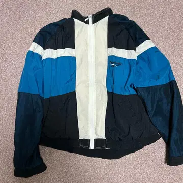 90s Reebok 나일론 자켓 M 파랑/블랙/화이트