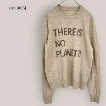 크루넥 니트 스웨터 베이지 캐시미어 울 혼방