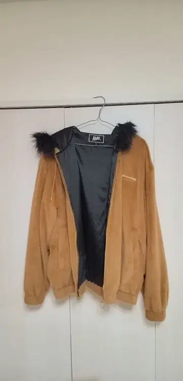 MOBB L 브라운 복슬복슬 후드 후드티